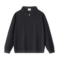Men's Quarter Zip Sweatshirt – Thick Cotton Blend with Polo Collar