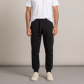 Men's brushed cotton joggers in black