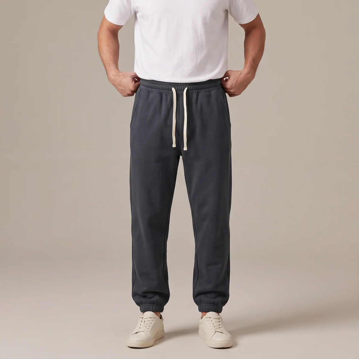 Men's cuffed joggers in charcoal