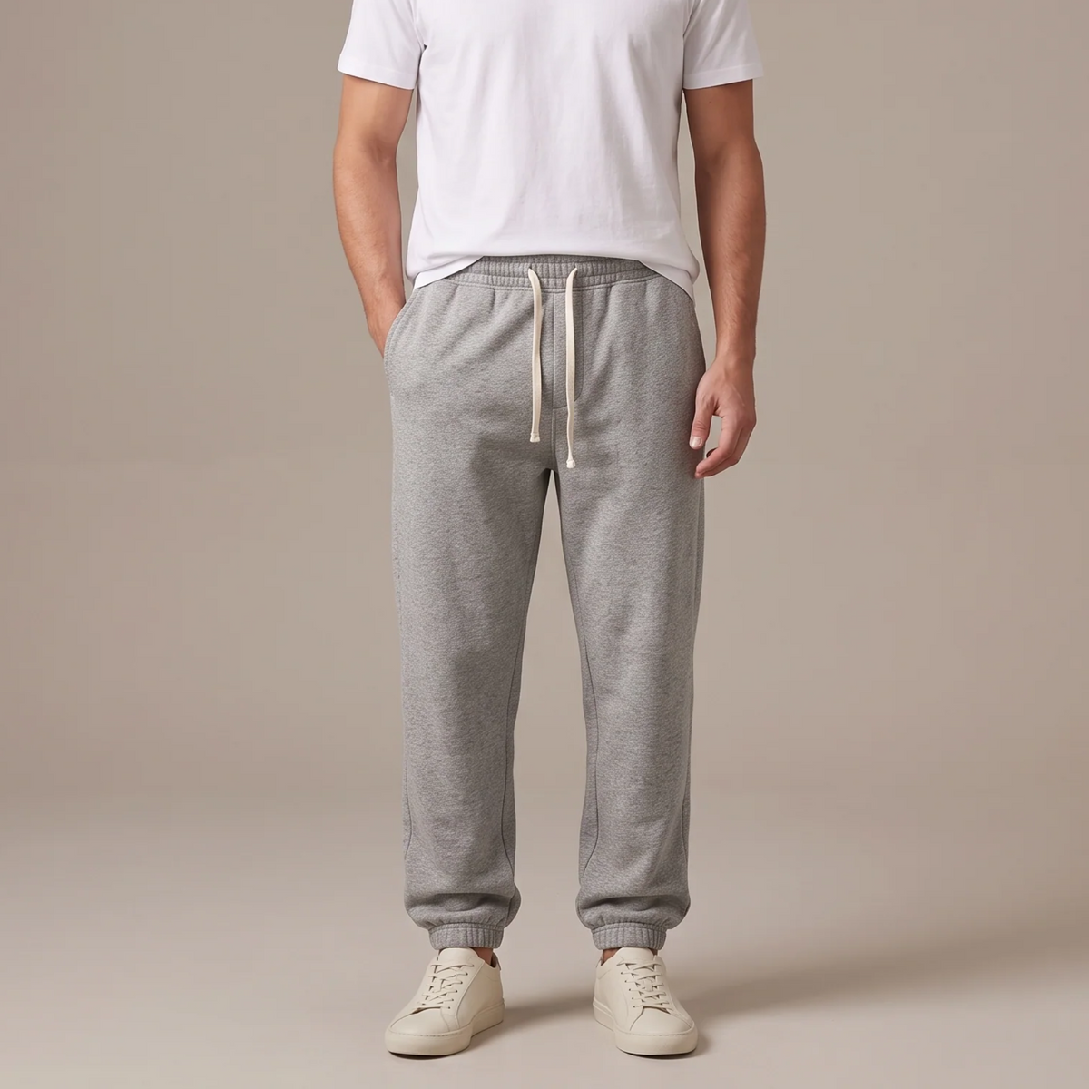 Men's cuffed joggers in grey