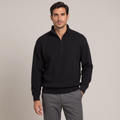 Men's half-zip jumper with stand collar in black