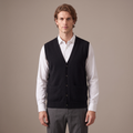 Men's button-front wool knitted vest in black