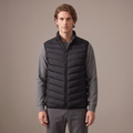 Men's duck down stand collar gilet in black