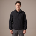 Men's water repellent stand collar windbreaker in black
