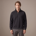 Men's fleece lined half-zip sweatshirt in charcoal