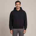 Men's boxy fit heavy hoodie in black