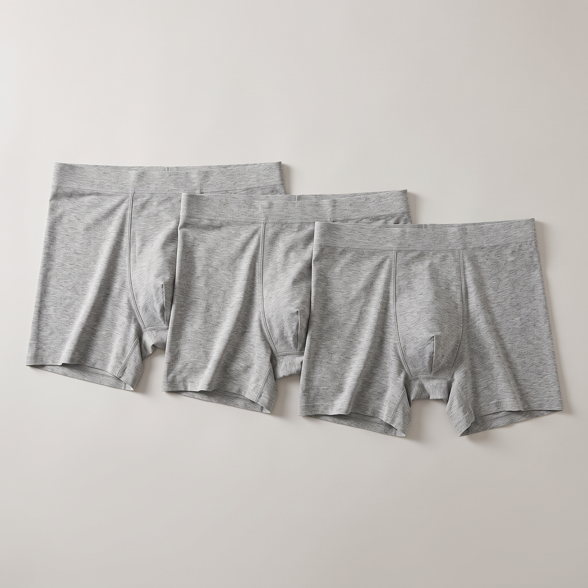 Men's seamless modal boxer briefs, three pack in grey