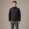 Men's duck down stand collar jacket in black