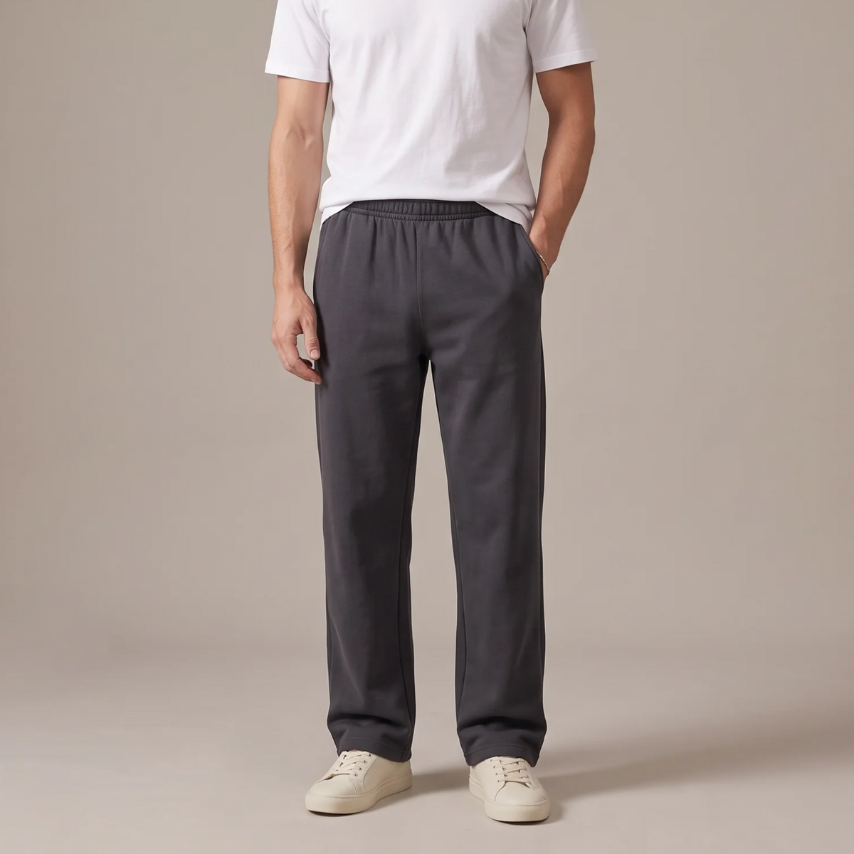 Men's heavyweight cotton joggers in charcoal