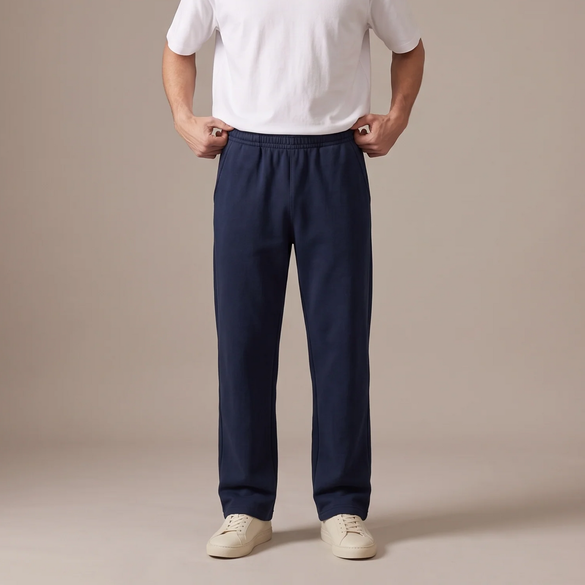 Men's heavyweight cotton joggers in navy