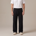 Men's wide leg cotton joggers in black